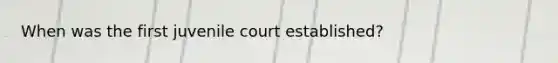 When was the first juvenile court established?