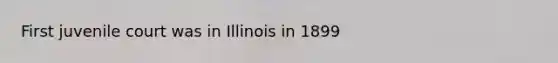 First juvenile court was in Illinois in 1899