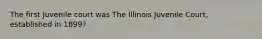 The first Juvenile court was The Illinois Juvenile Court, established in 1899?