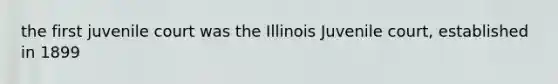 the first juvenile court was the Illinois Juvenile court, established in 1899