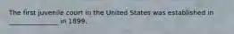 The first juvenile court in the United States was established in _______________ in 1899.