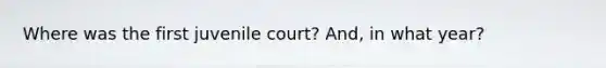 Where was the first juvenile court? And, in what year?