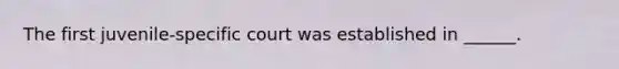 The first juvenile-specific court was established in ______.