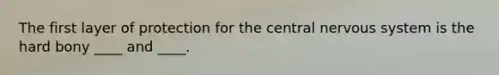 The first layer of protection for the central nervous system is the hard bony ____ and ____.