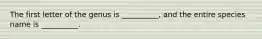 The first letter of the genus is __________, and the entire species name is __________.
