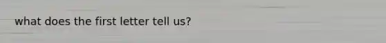 what does the first letter tell us?