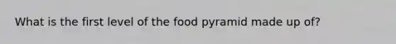 What is the first level of the food pyramid made up of?