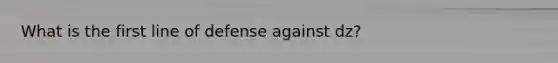 What is the first line of defense against dz?