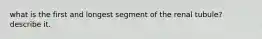 what is the first and longest segment of the renal tubule? describe it.