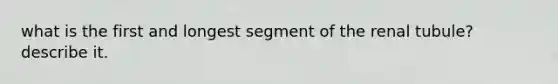 what is the first and longest segment of the renal tubule? describe it.