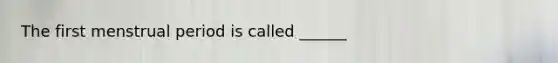 The first menstrual period is called ______