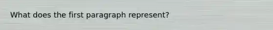 What does the first paragraph represent?