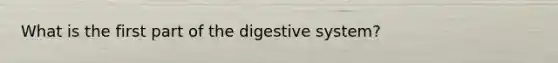 What is the first part of the digestive system?