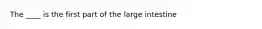 The ____ is the first part of the large intestine