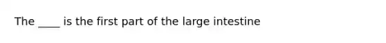 The ____ is the first part of the large intestine