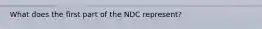 What does the first part of the NDC represent?