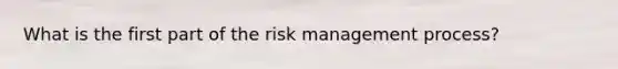 What is the first part of the risk management process?