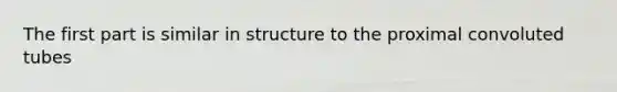 The first part is similar in structure to the proximal convoluted tubes