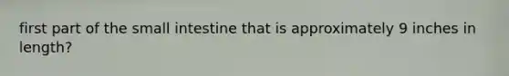first part of the small intestine that is approximately 9 inches in length?