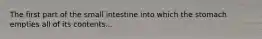 The first part of the small intestine into which the stomach empties all of its contents...