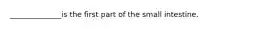 ______________is the first part of the small intestine.