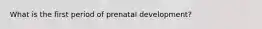 What is the first period of prenatal development?