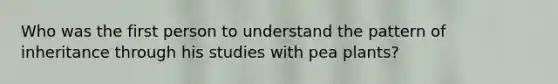 Who was the first person to understand the pattern of inheritance through his studies with pea plants?