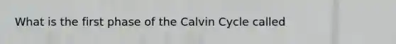 What is the first phase of the Calvin Cycle called