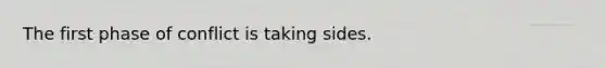 The first phase of conflict is taking sides.