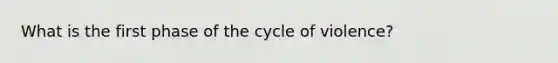 What is the first phase of the cycle of violence?