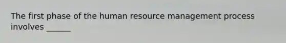 The first phase of the human resource management process involves ______