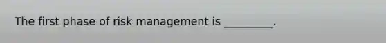 The first phase of risk management is _________.