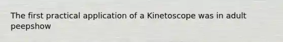 The first practical application of a Kinetoscope was in adult peepshow