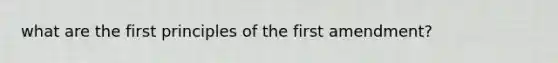 what are the first principles of the first amendment?