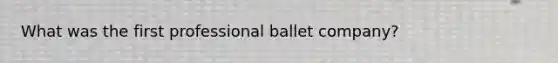 What was the first professional ballet company?