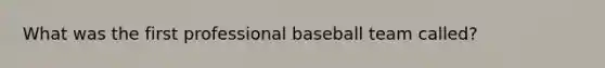 What was the first professional baseball team called?