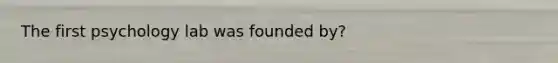 The first psychology lab was founded by?