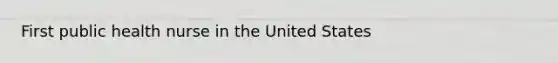First public health nurse in the United States