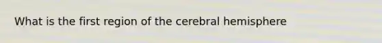 What is the first region of the cerebral hemisphere