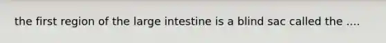 the first region of the large intestine is a blind sac called the ....