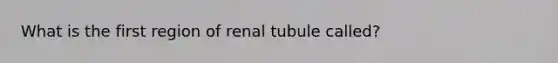 What is the first region of renal tubule called?