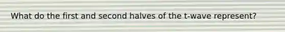 What do the first and second halves of the t-wave represent?