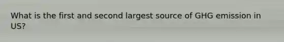 What is the first and second largest source of GHG emission in US?