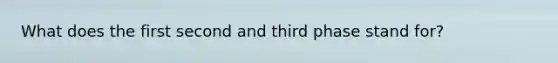 What does the first second and third phase stand for?