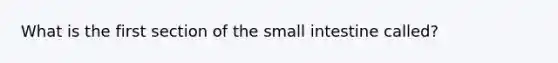 What is the first section of the small intestine called?