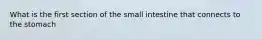 What is the first section of the small intestine that connects to the stomach