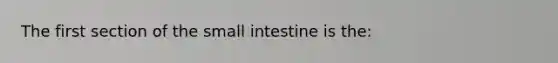 The first section of the small intestine is the: