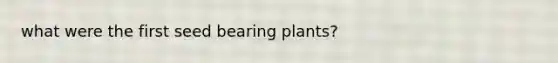 what were the first seed bearing plants?