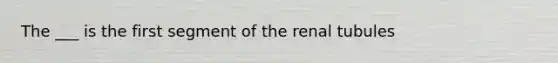 The ___ is the first segment of the renal tubules