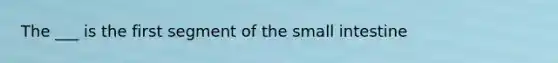 The ___ is the first segment of the small intestine